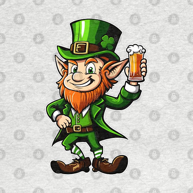 Beer Drinking Leprechaun for St Pattys Day by gnarly by ChattanoogaTshirt